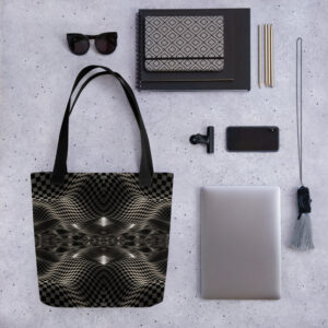 3D checker Tote bag