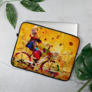 Girl on Bike Laptop Sleeve