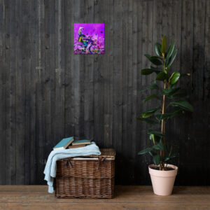 Girl on Bicycle artwork (Purple version) Canvas Print