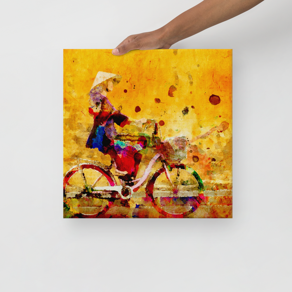 Girl on bicycle (Original version) Canvas Print - Image 5