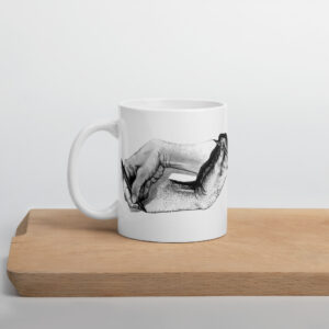 Escher Revisited White glossy mug