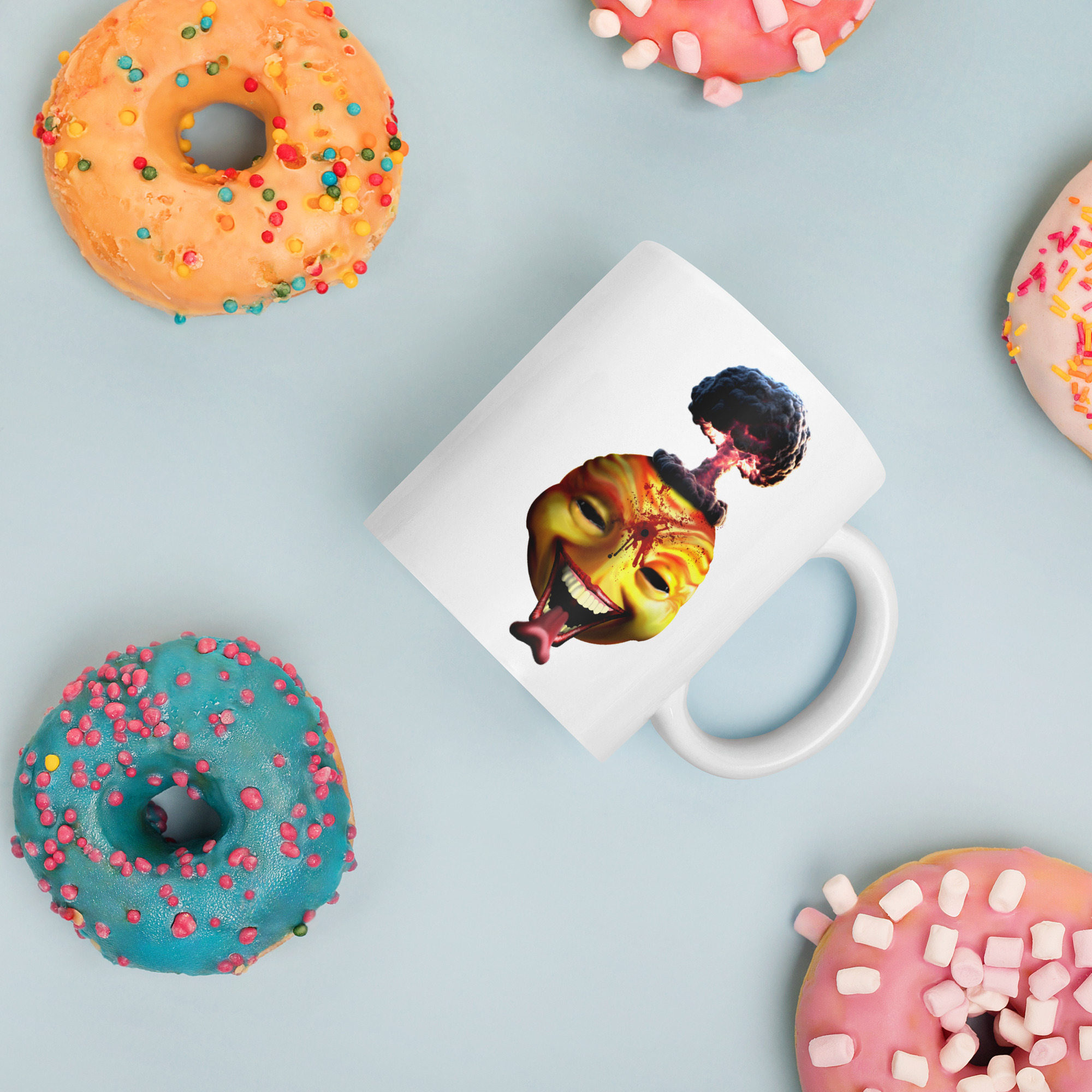 Happy Face White glossy mug - Image 3