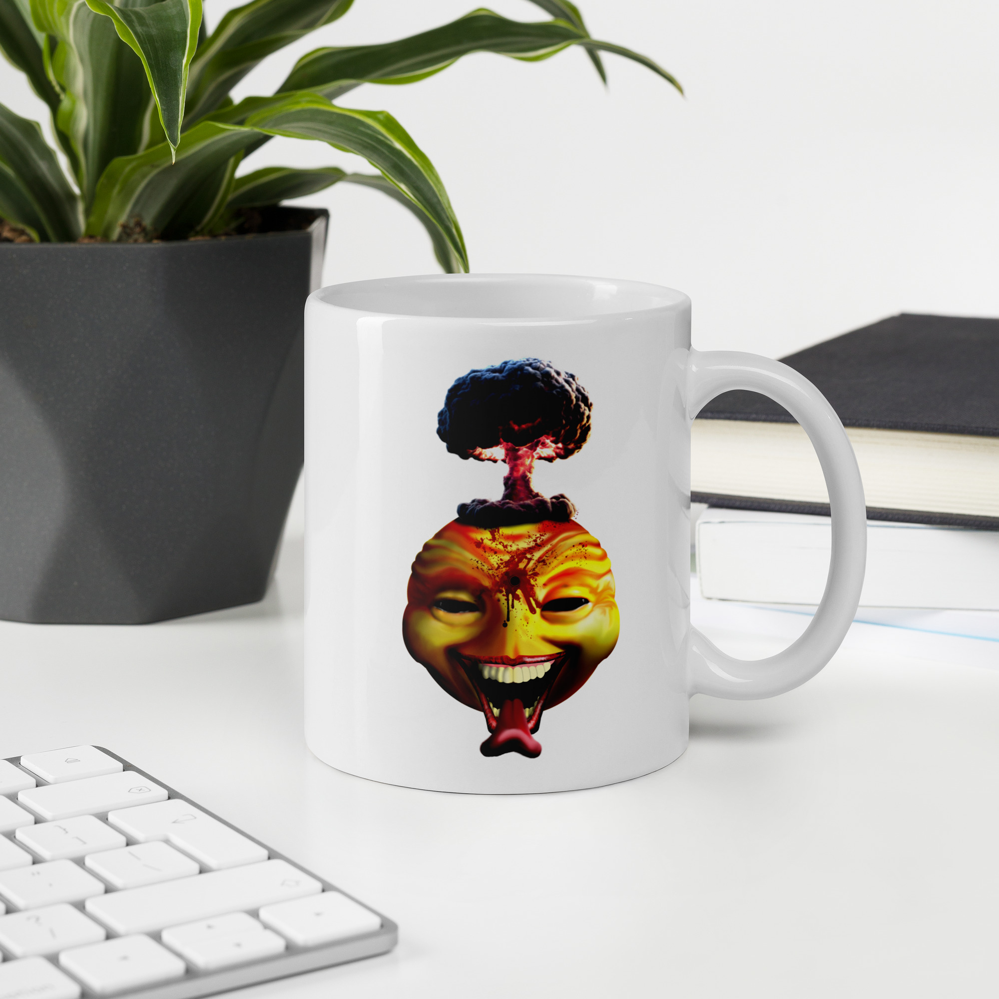 Happy Face White glossy mug - Image 2
