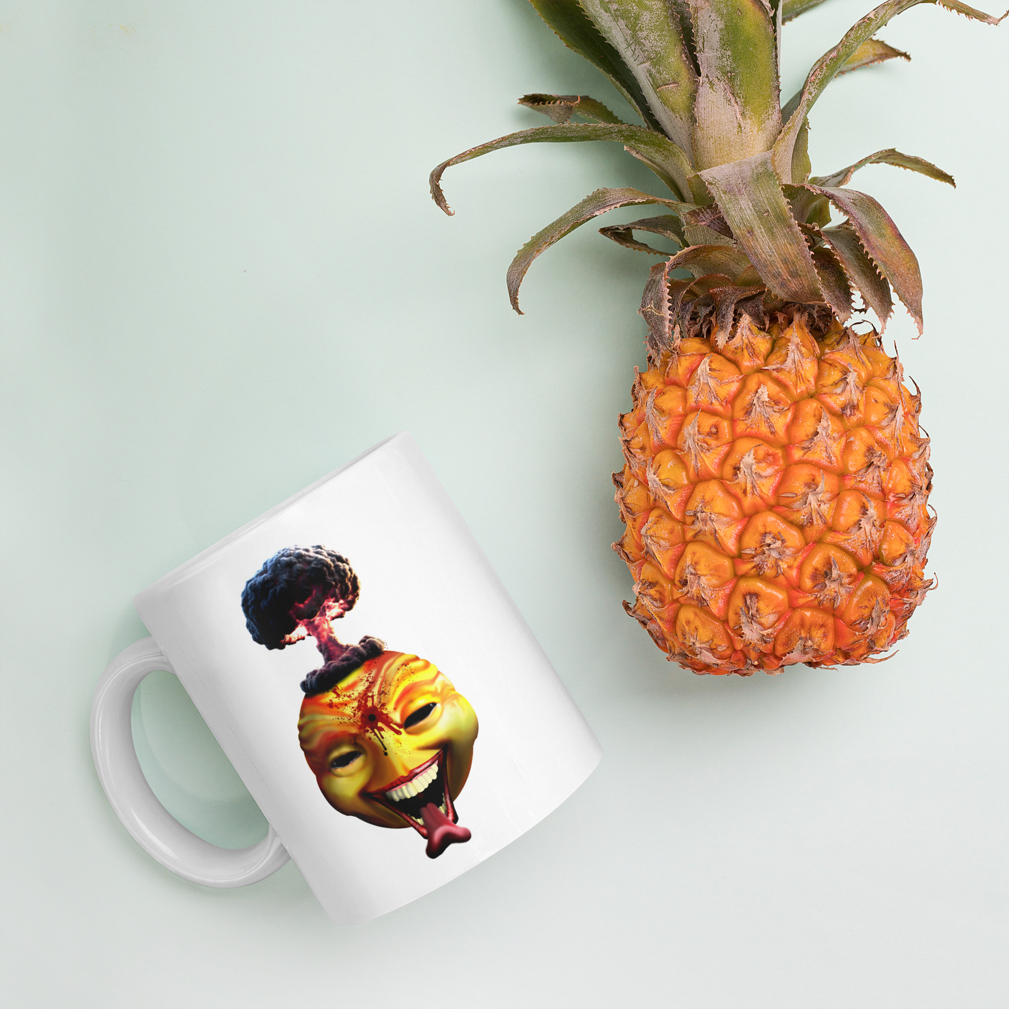 Happy Face White glossy mug - Image 4