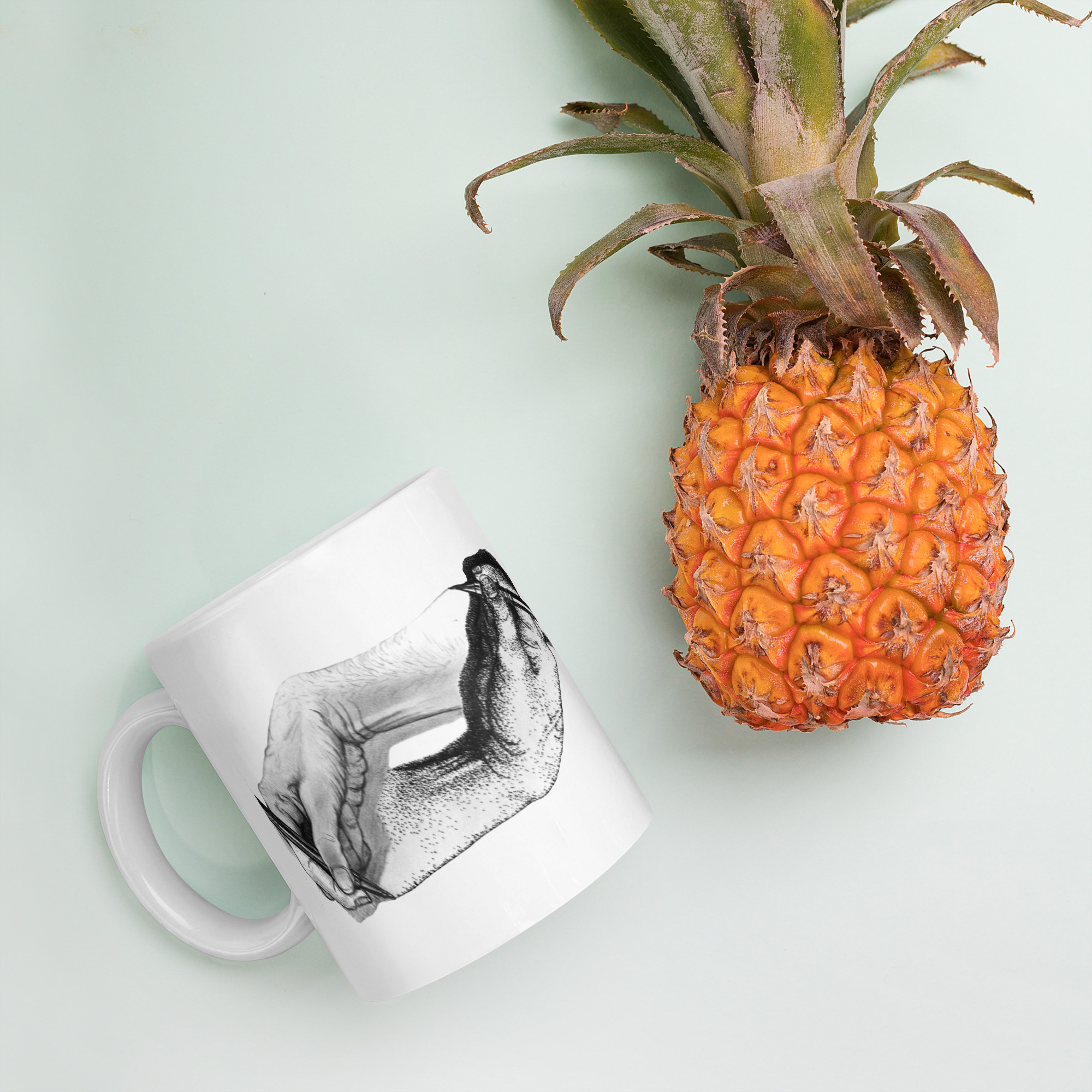 Escher Revisited White glossy mug - Image 5