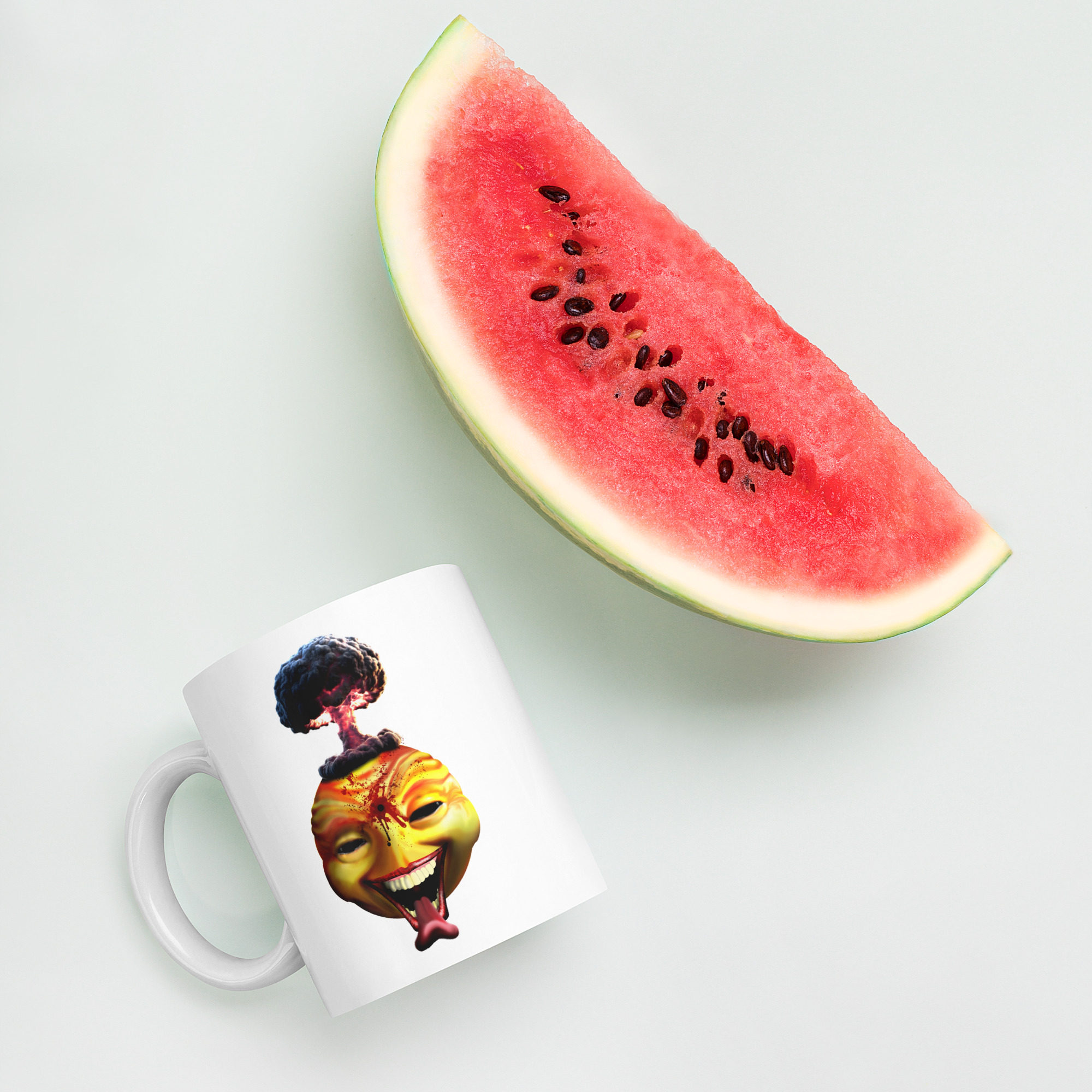 Happy Face White glossy mug - Image 5