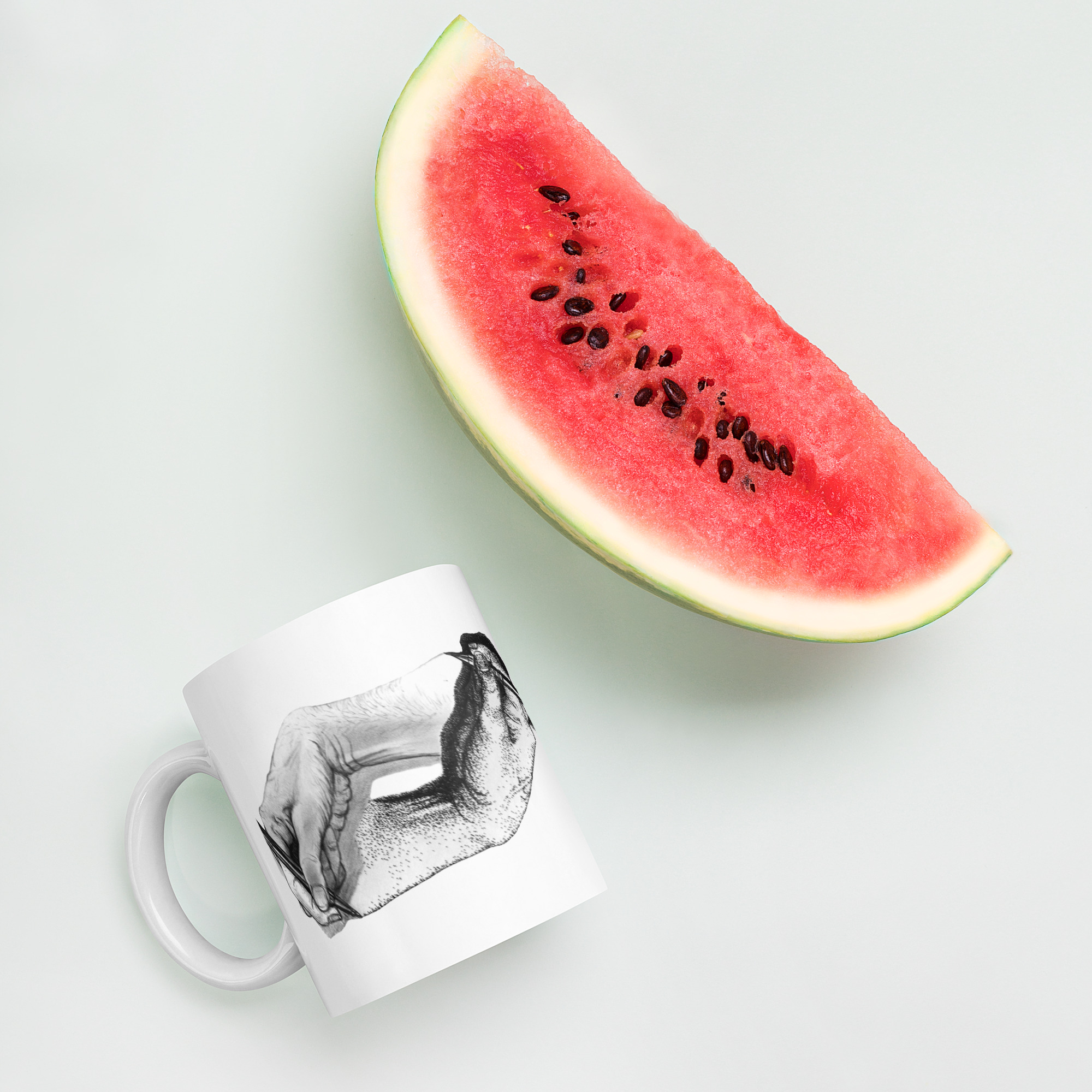 Escher Revisited White glossy mug - Image 6