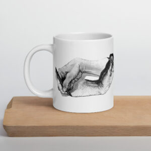 Escher Revisited White glossy mug