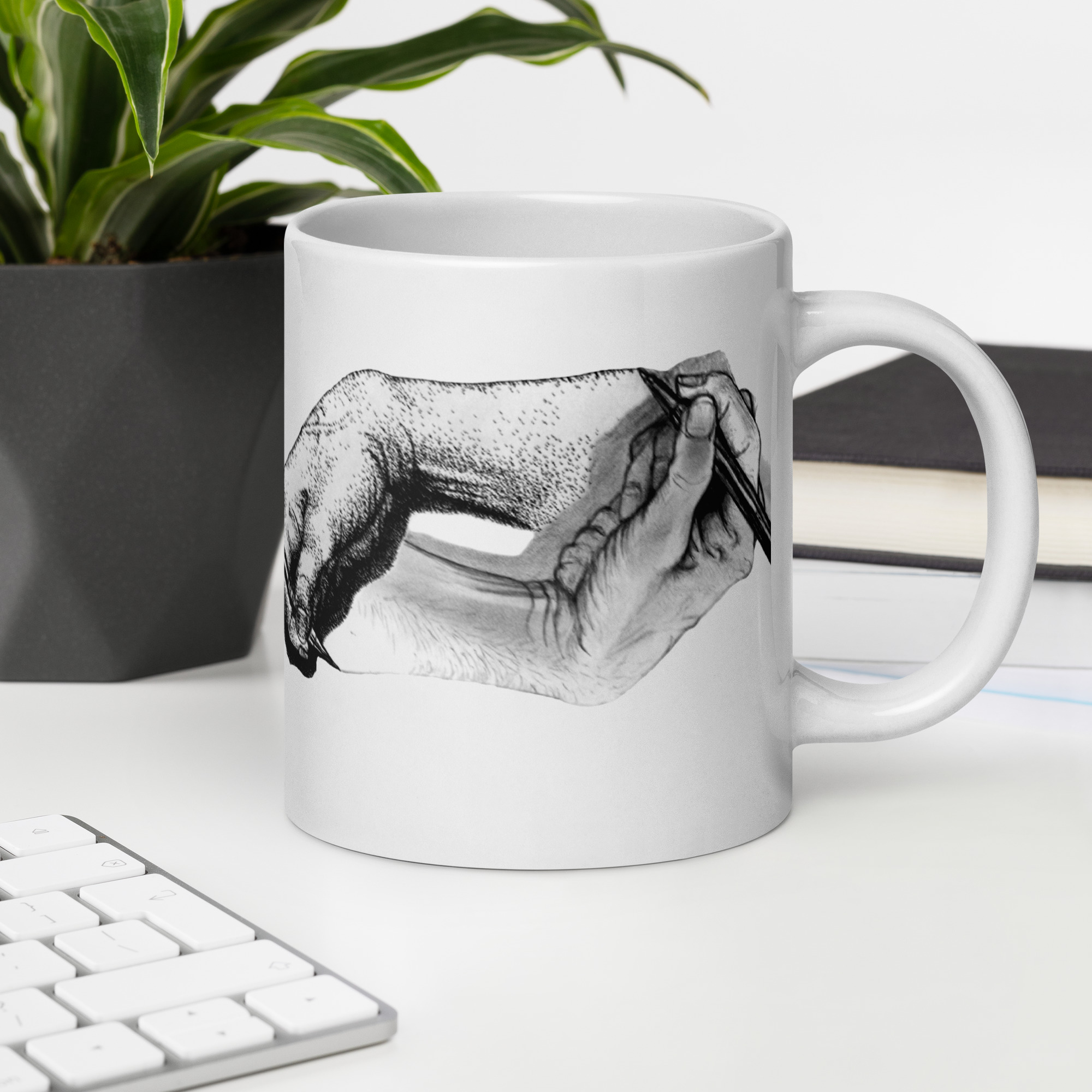 Escher Revisited White glossy mug - Image 10